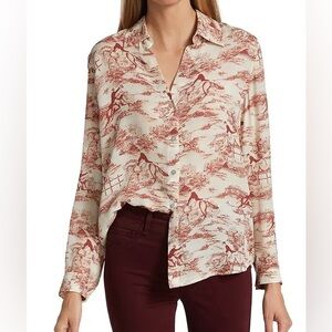 L’Agence Nina Printed Silk Blouse